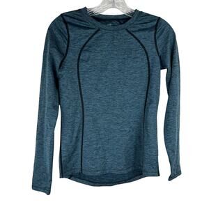 Kerrits Womens Long Sleeve Shirt Size XS Blue Fleece Lined Horse Equestrian